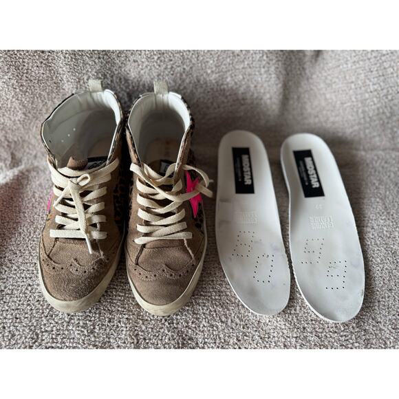 Golden Goose Mid Star Classics, size 39, leopard accents, pink star - Picture 7 of 13